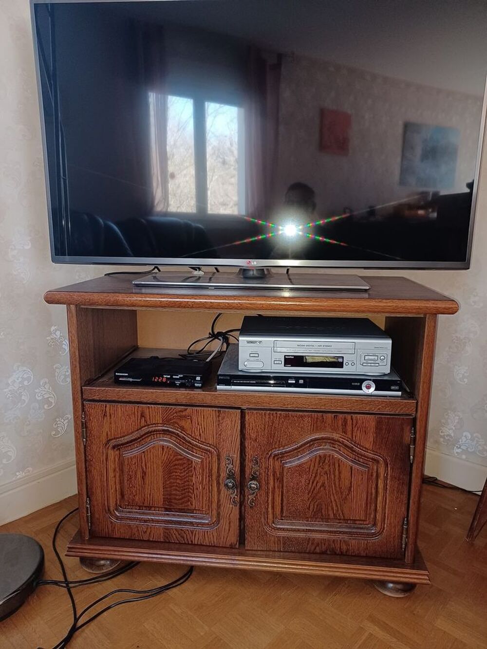 Meuble rangement ou support t&eacute;l&eacute; Ch&ecirc;ne massif Meubles