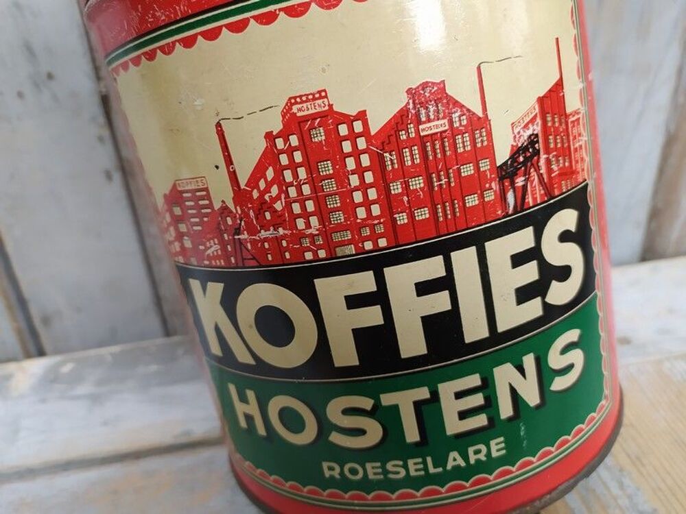 Ancienne Boite Publicitaire Caf&eacute; Koffies Hostens 