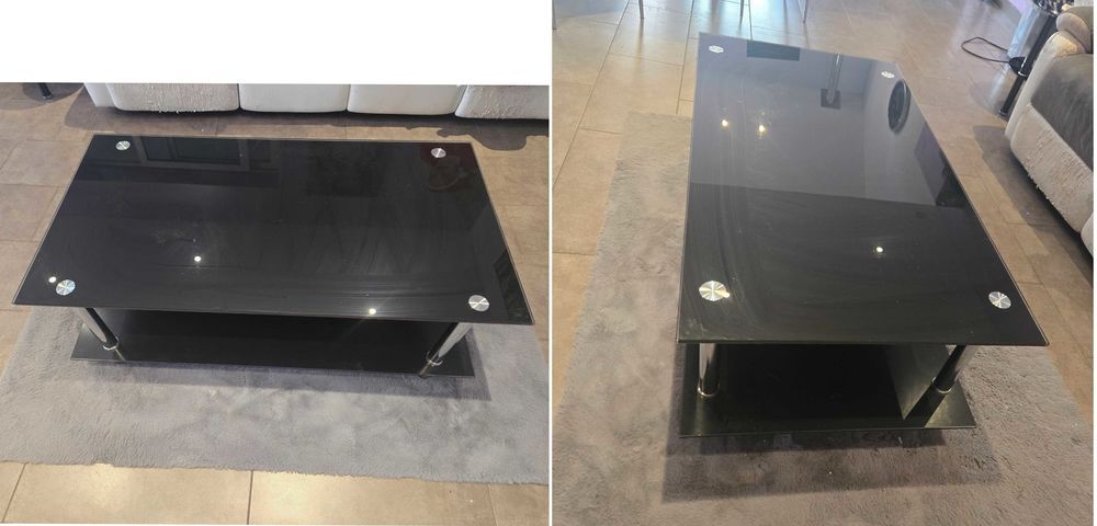 Ensemble complet de salon / salle &agrave; manger design (Noir laqu&eacute; / Verre) Meubles