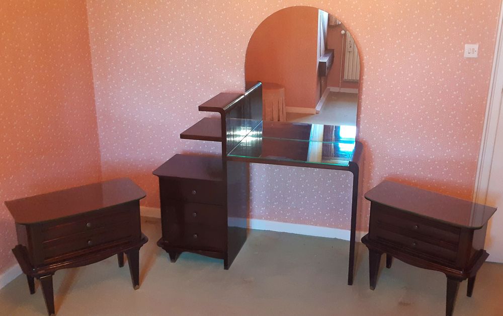 Coiffeuse et tables de nuit vintage ann&eacute;es 1950 Meubles