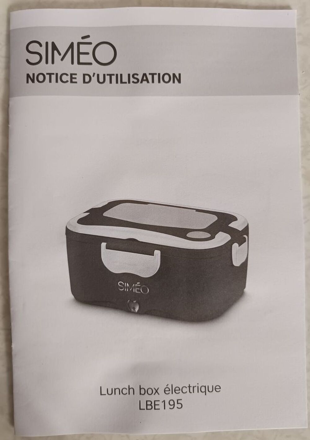 Lunch box Noir SIMEO Electrique LBE195 Neuf et Complet 35W Electroménager