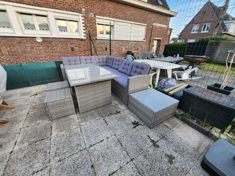 Salon de jardin en rsine tresse gris 700 Wattrelos (59)