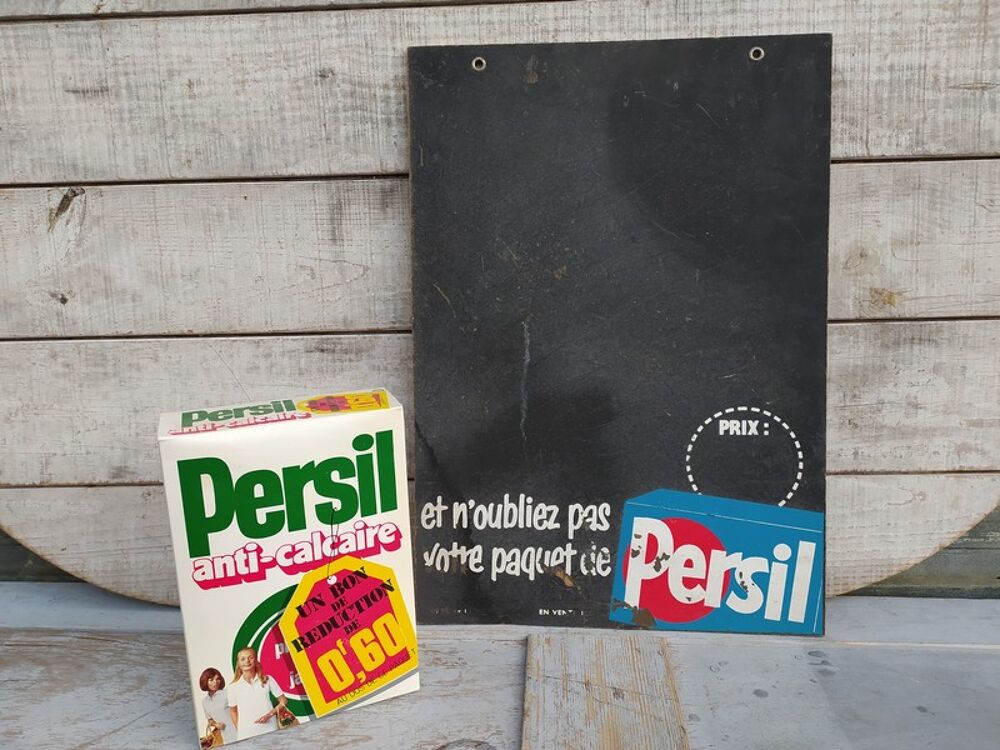 Tableau Noir Publicitaire et Lessive Persil Vintage
