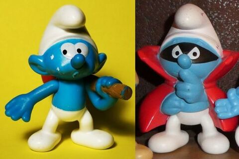 Figurines Schtroumpf voyageur et voleur 3 Beauchamp (95)
