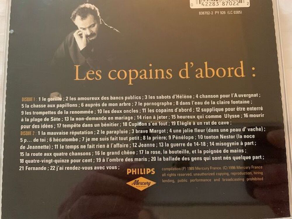 Album 2CD musique Georges BRASSENS:Les copains d'abord CD et vinyles