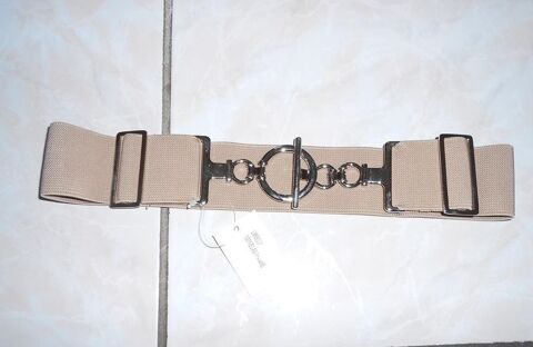 Ceinture beige �lastiqu�e boucle m�tal neuve L 76 cm et + 3 Domart-en-Ponthieu (80)