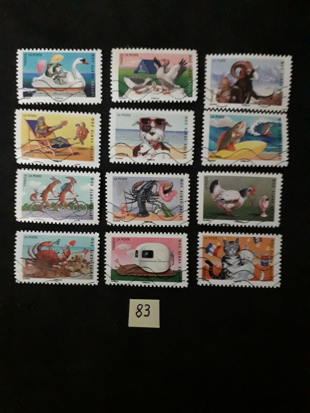 S&eacute;ries compl&egrave;tes de timbres N. 40-56-83-94- &agrave; 0,40€ la s&eacute;rie 