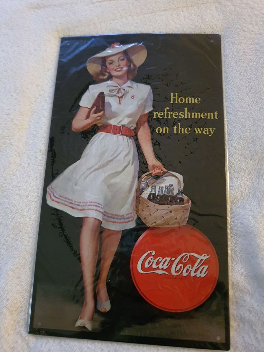 Plaque m&eacute;tal vintage Coca Cola 