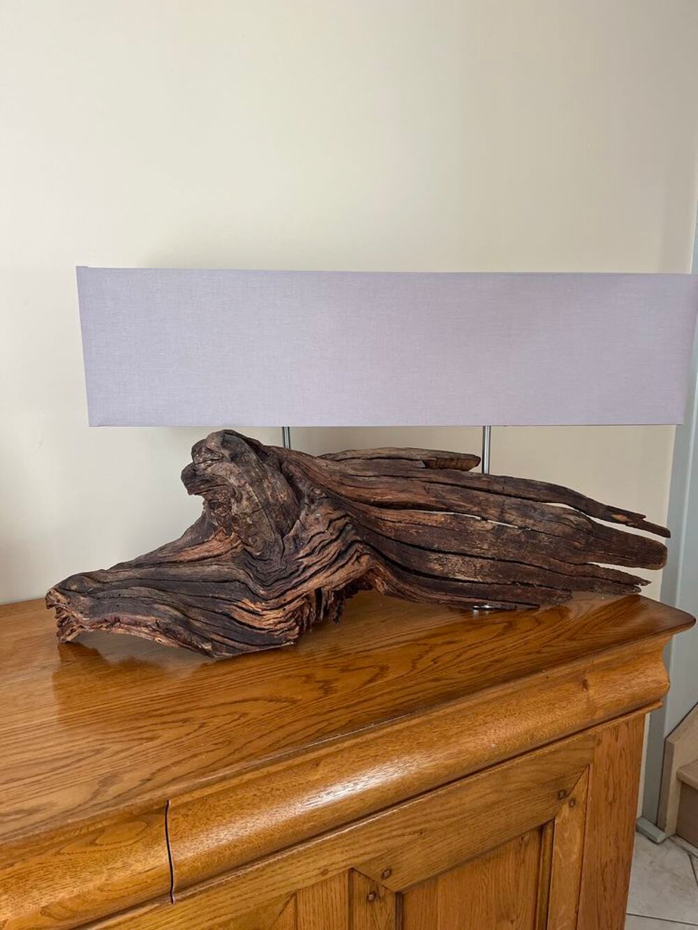 Lampe bois flotter de mer. Double lumi&egrave;re.&iuml;&iquest;&frac14; Décoration