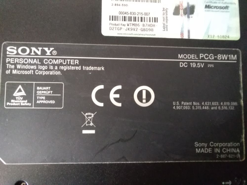 PC Portable Sony Vaio 17pouces PCG-8W1M Matériel informatique