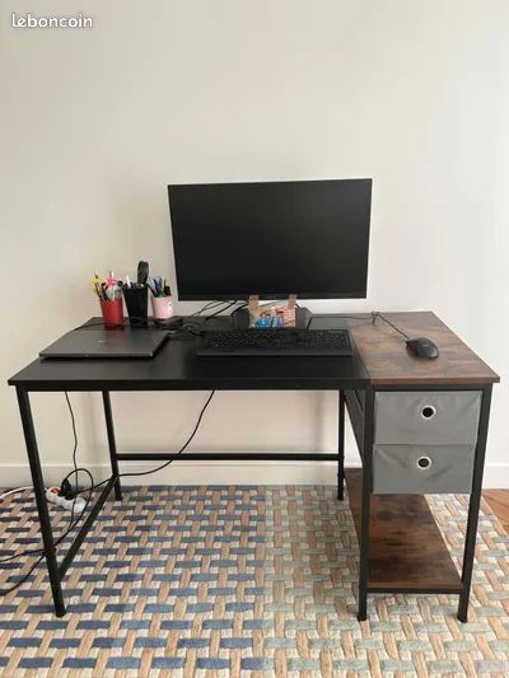 Table PC de Bureau 160 x 60 x 75 cm, Bureau d'Ordinateur Fix Meubles