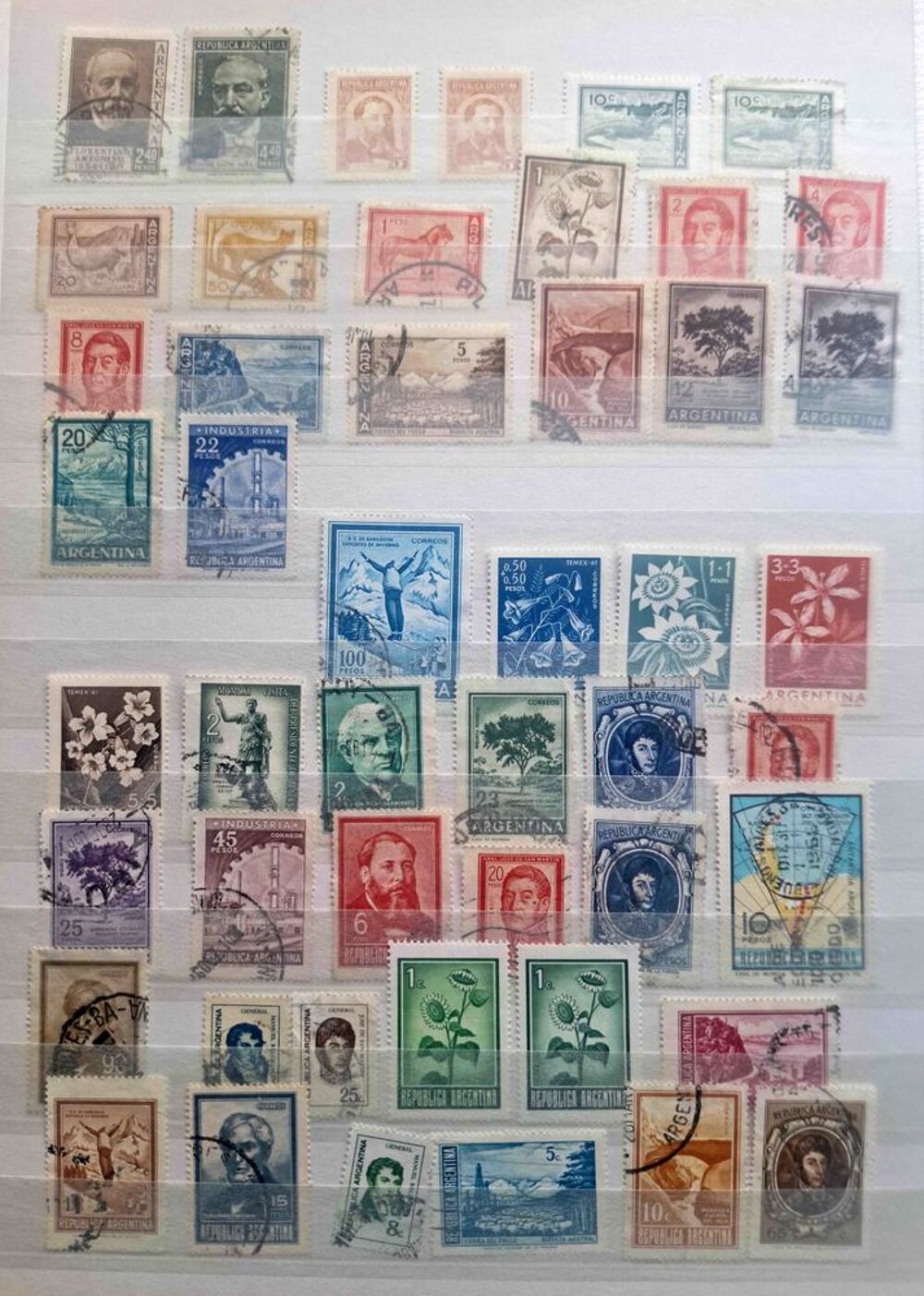 S&eacute;rie de timbres de collection d'Argentine 