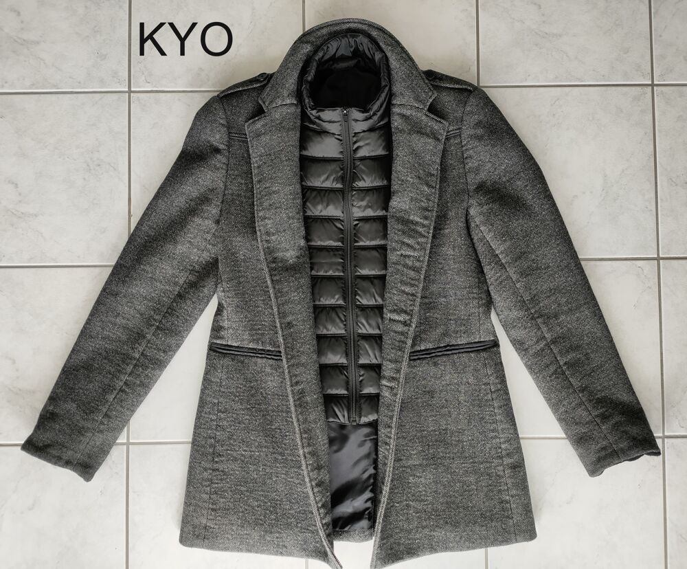 DEVRED - Veste adulte homme hiver, M, Caban manteau gris Vêtements