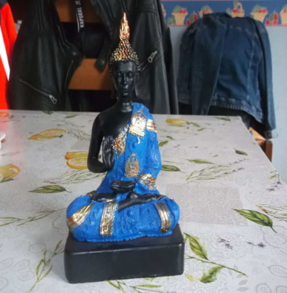 statue bouddha thai bleu 18 cm neuf Décoration