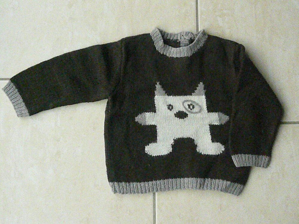 Pull marron 6 mois Pu�riculture
