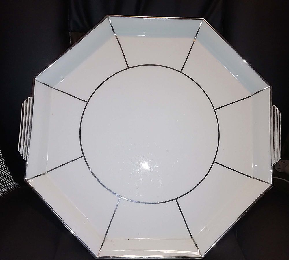 Tr&egrave;s beau plat octogonal 1935-1947 TB &eacute;tat sur Arbus 64230 Décoration