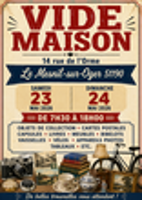 Vide Maison - Le Mesnil-sur-Oger - 23 et 24 Mai 2026 Vide grenier, marché aux puces, braderie