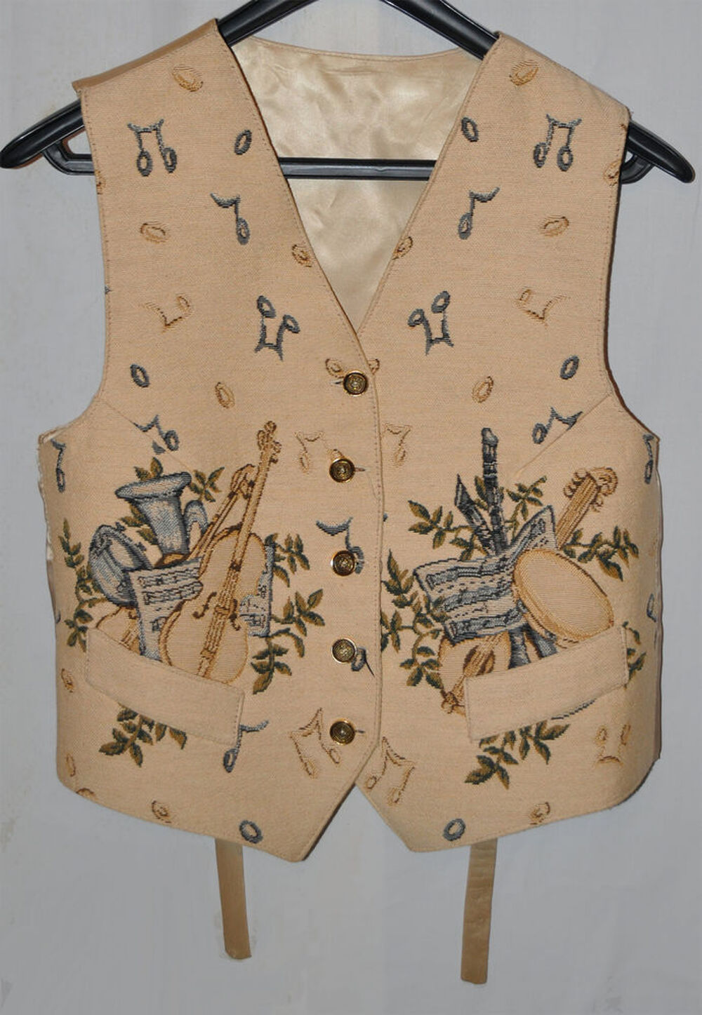 Gilet de costume tailleur tapisserie femme th&egrave;me notes, inst Vêtements