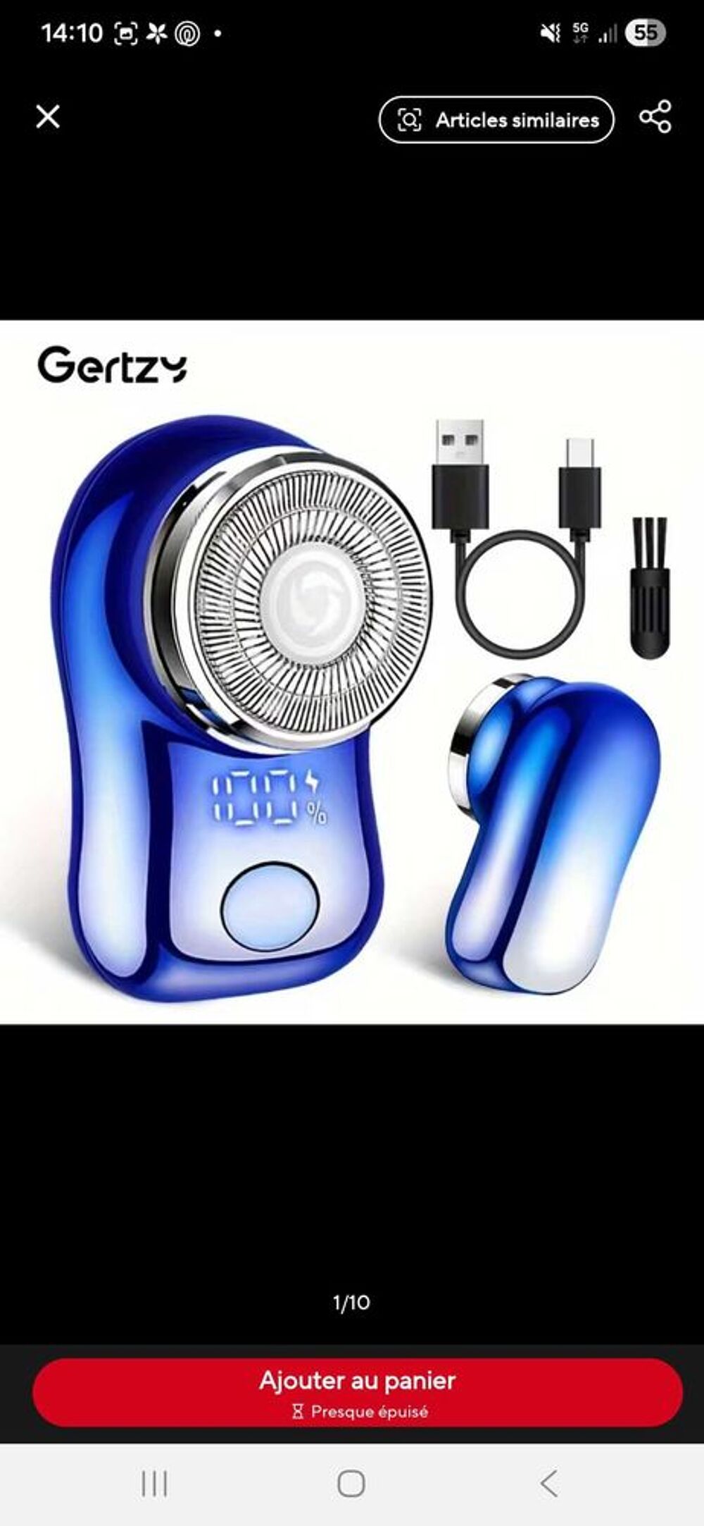 Muni Rasoir &eacute;lectrique neuf portable sans fils et rechargeable Electrom�nager