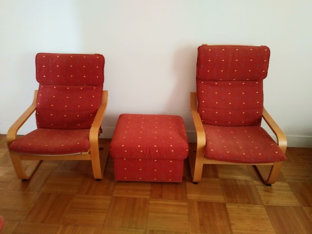 2 chaises de repos en bois + pouf Meubles