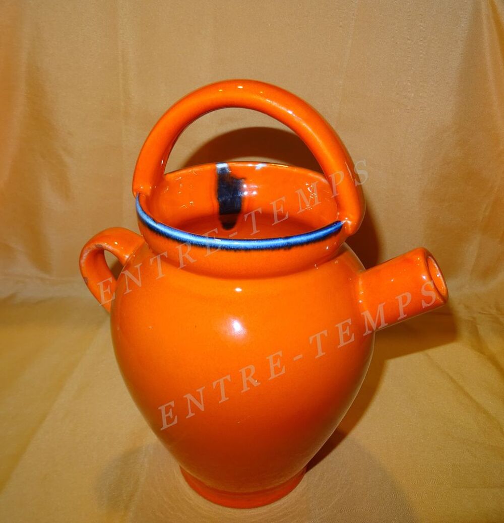 SCHRAMBERG TIVOLI SMF CHEVRETTE C&Eacute;RAMIQUE ORANGE VINTAGE Décoration