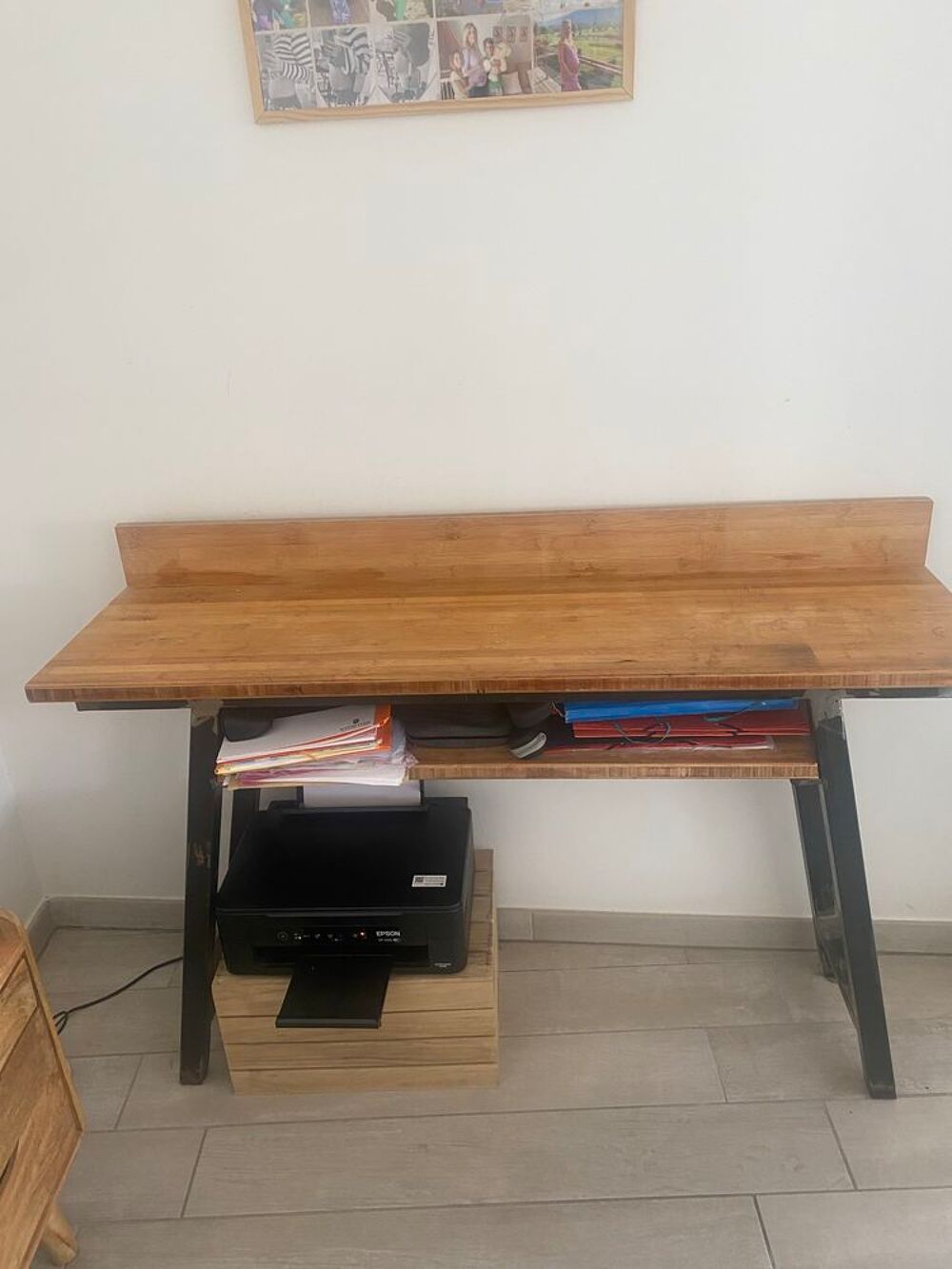 magnifique bureau fer forg&eacute; et bois Meubles