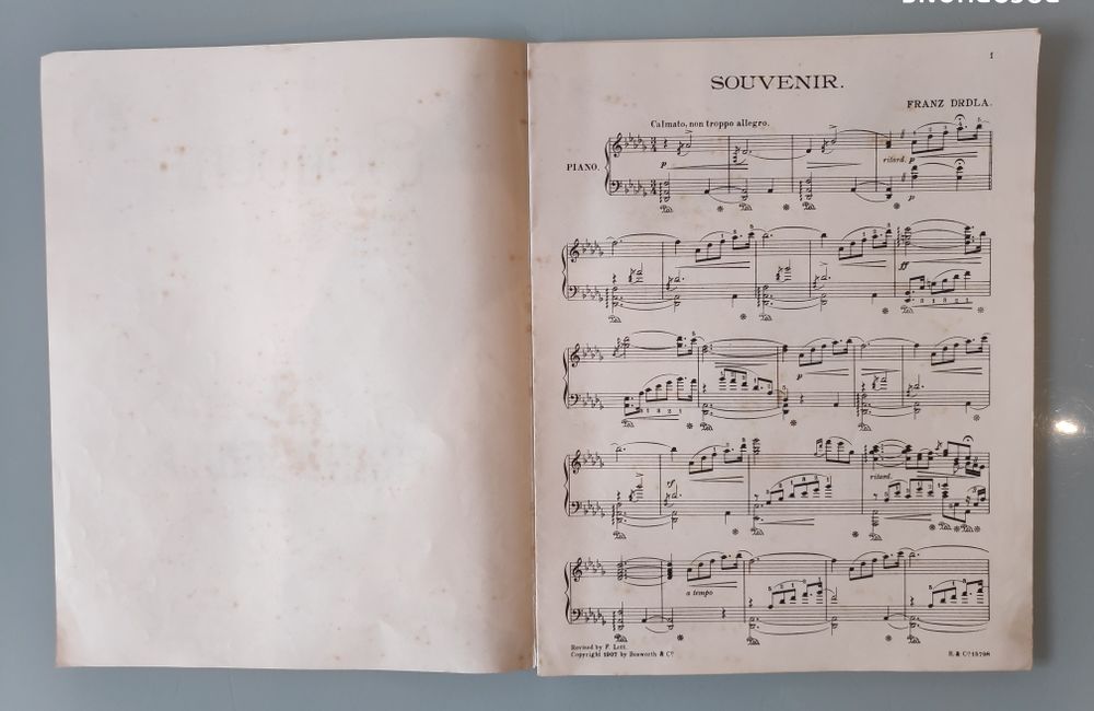 Partition piano : Souvenir pour piano Franz DRDLA Livres et BD