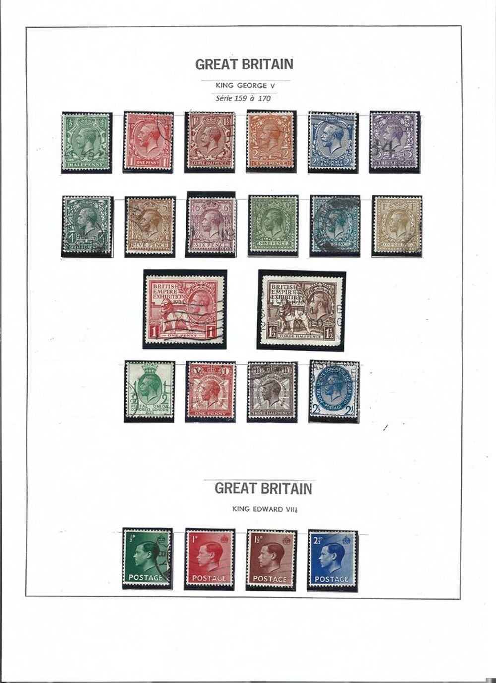 timbres Grande Bretagne 
