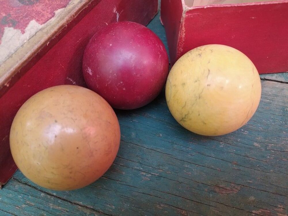 Boite Anciennes Boules de Billard Fran&ccedil;ais Billes Olympia 