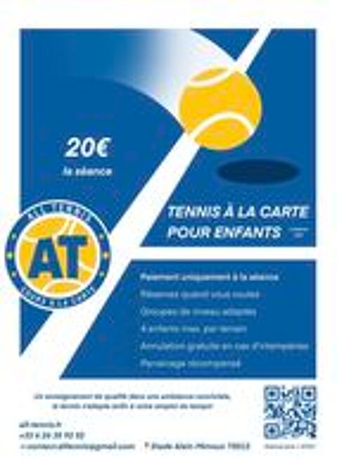   Cours de tennis à la carte pour enfant  