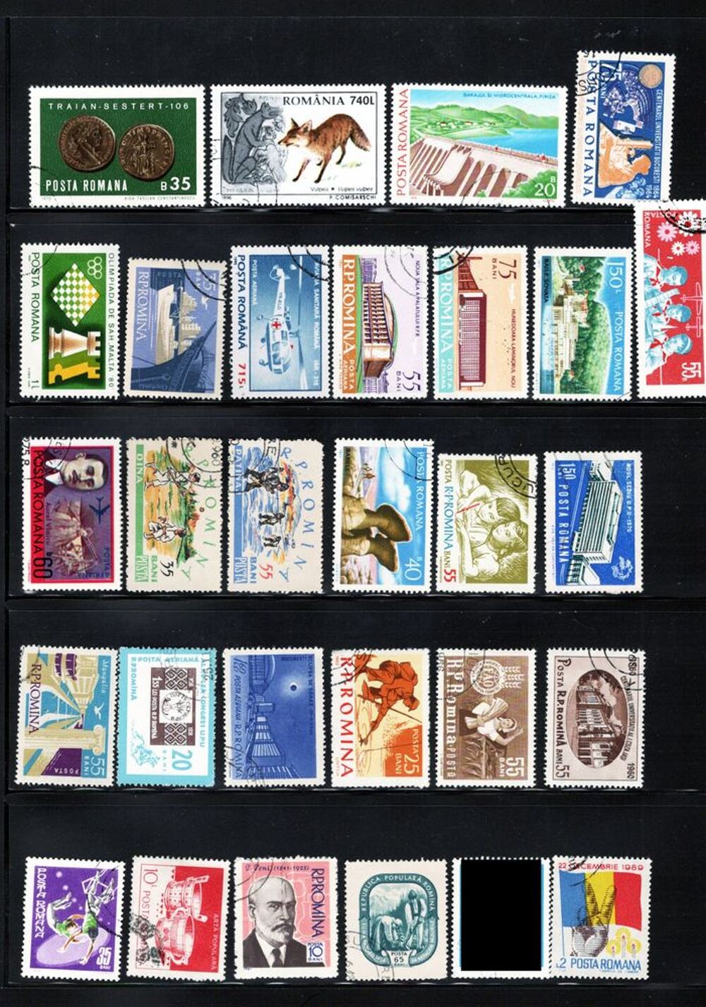 lot de 148 timbres de ROUMANIE 