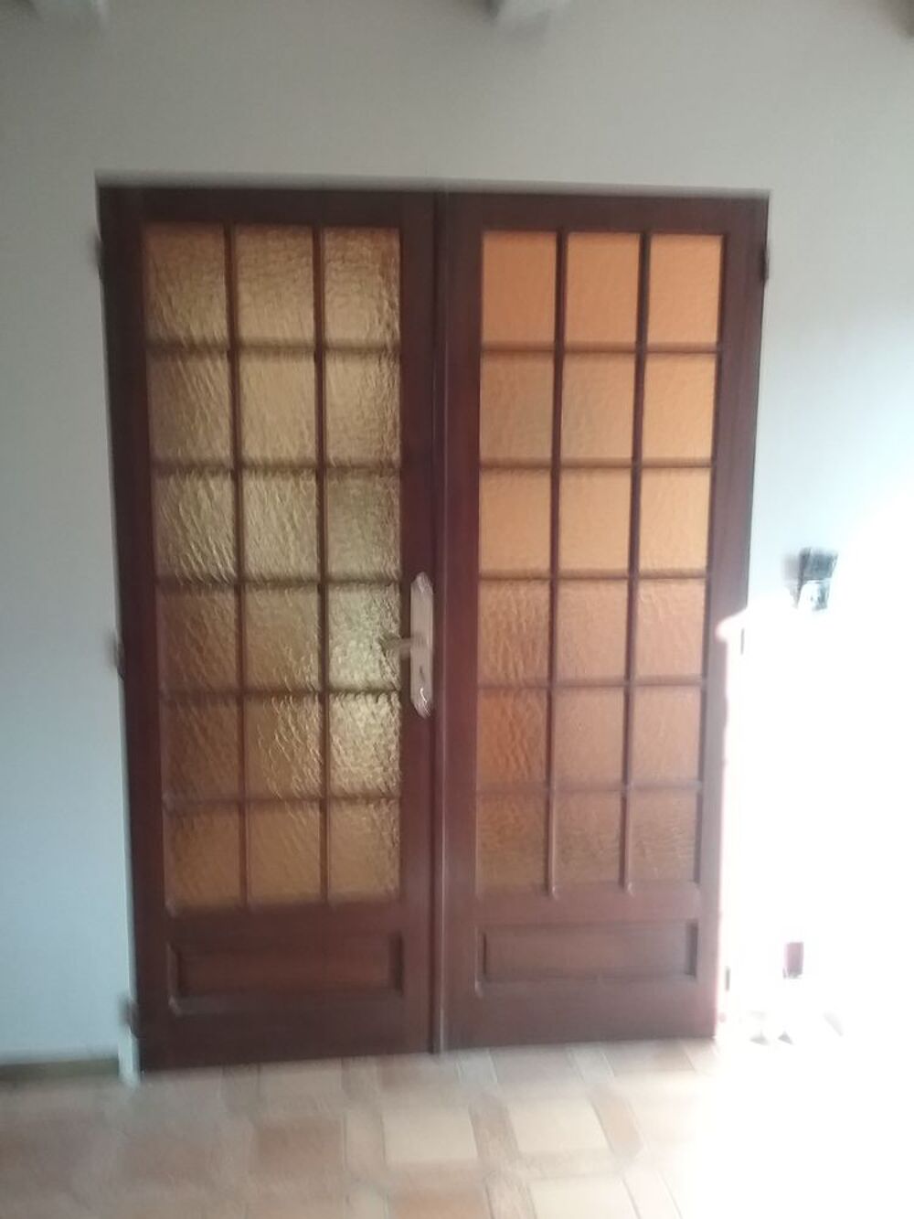 double-porte de s&eacute;paration en ch&ecirc;ne et vitr&eacute;e Meubles