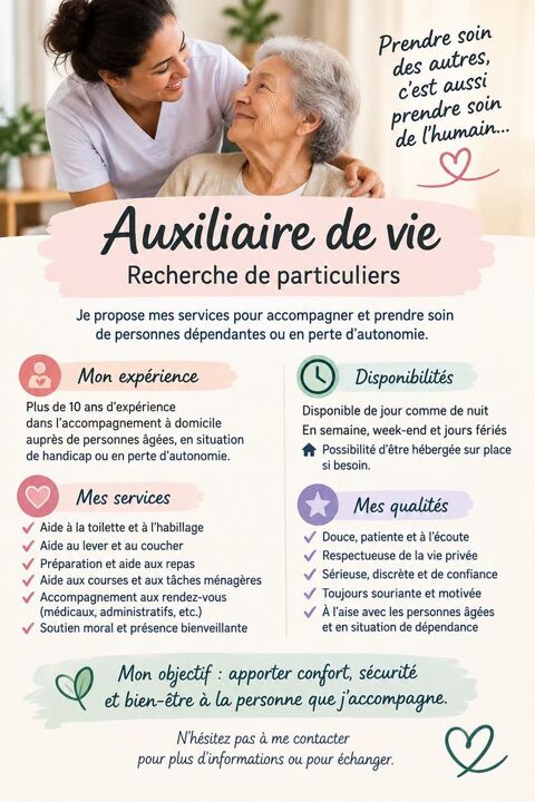 auxiliaire de vie 0 75020 Paris