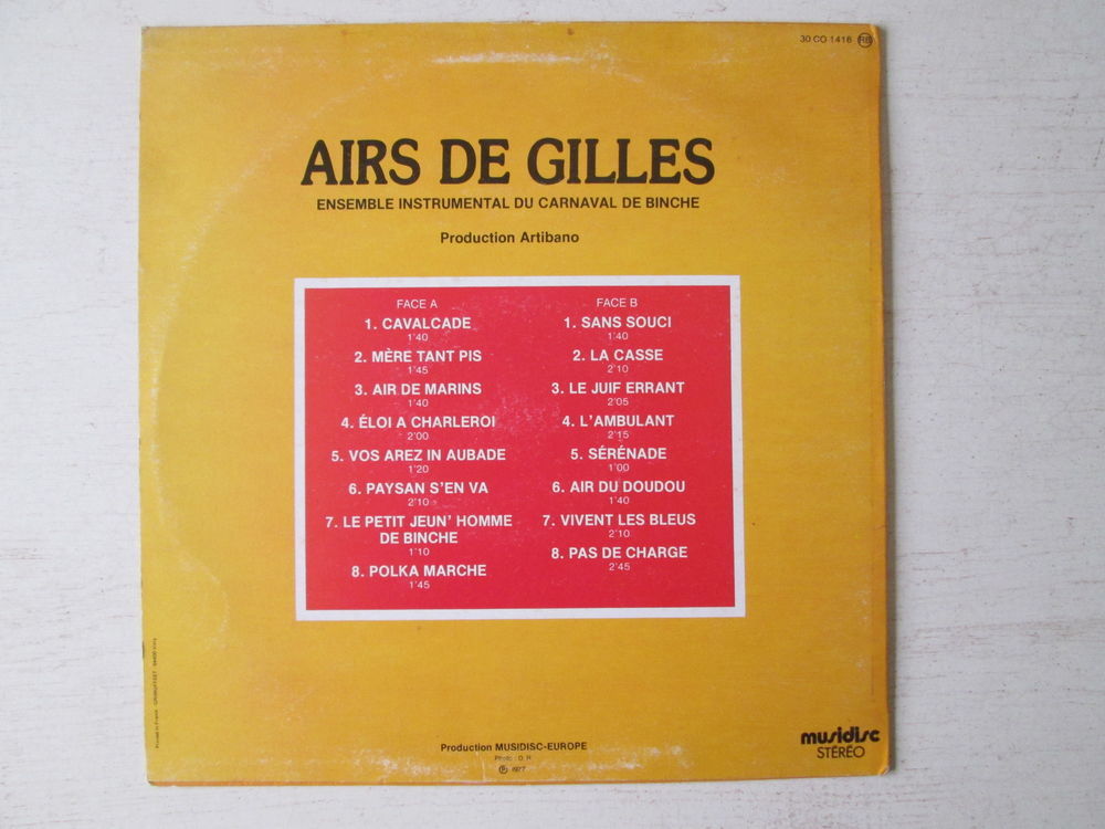 Airs de Gilles du Carnaval de Binche CD et vinyles