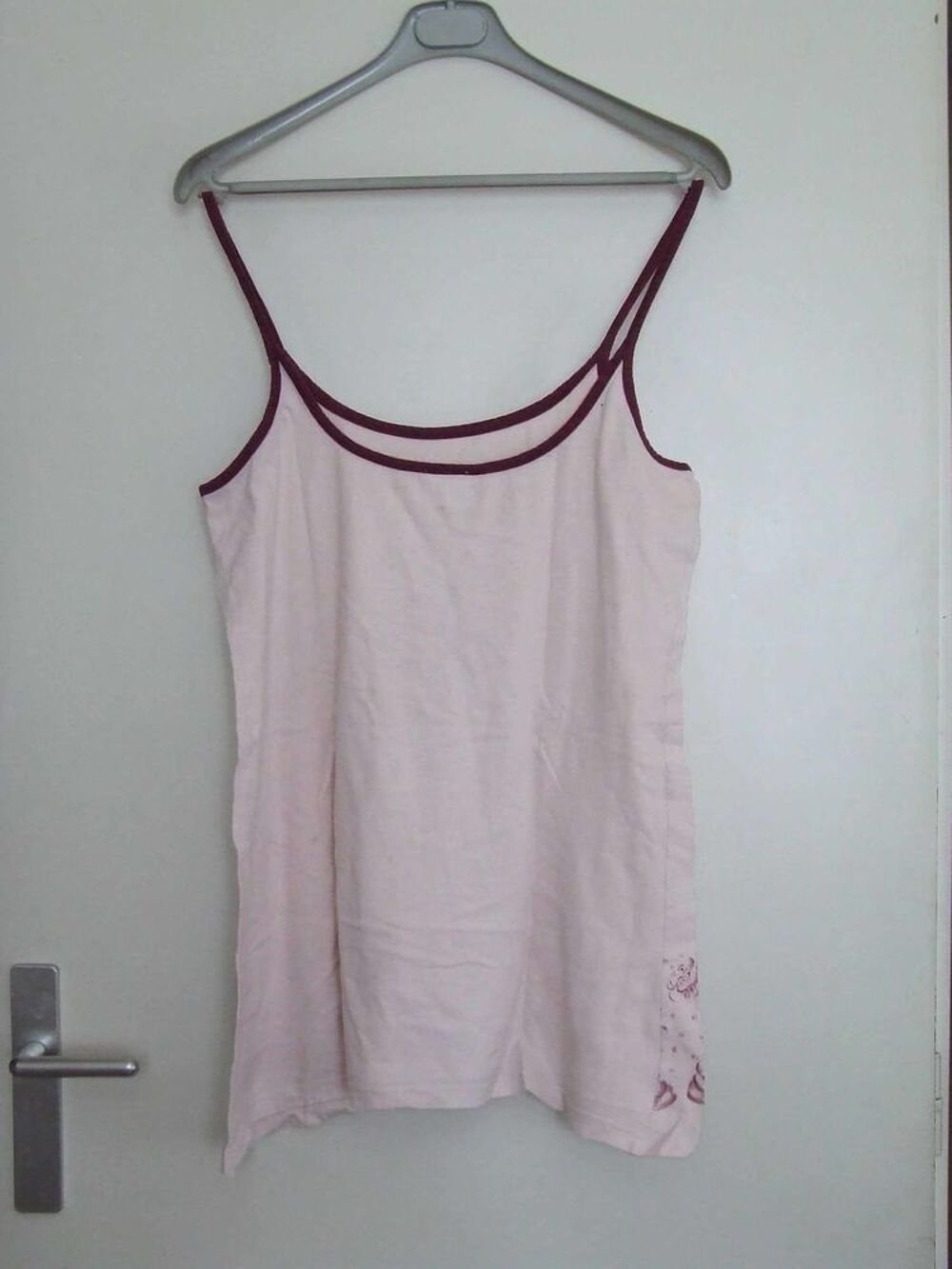Nuisette, motif imprim&eacute; ours, DESIRELLE, Rose, T. 42 44, TBE Vêtements