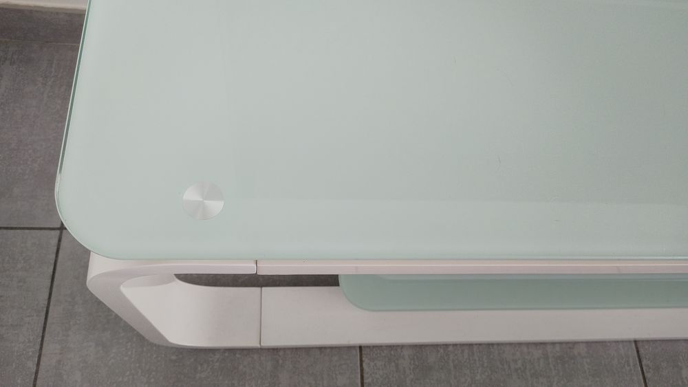Meuble TV Miami Blanc - Design Contemporain - Plateaux Verre Meubles