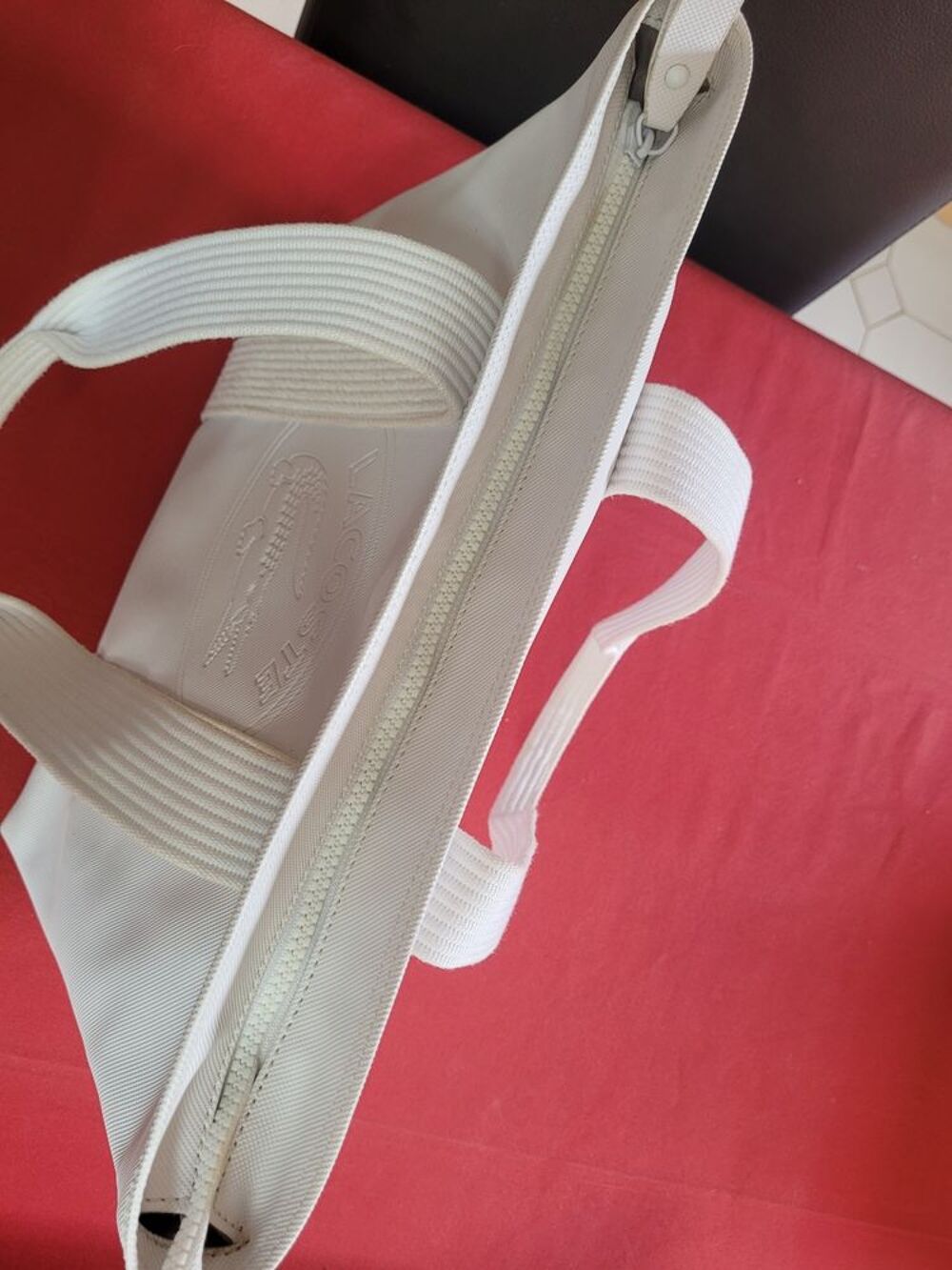 Sac shopping LACOSTE Blanc en Bon Etat g&eacute;n&eacute;ral Maroquinerie