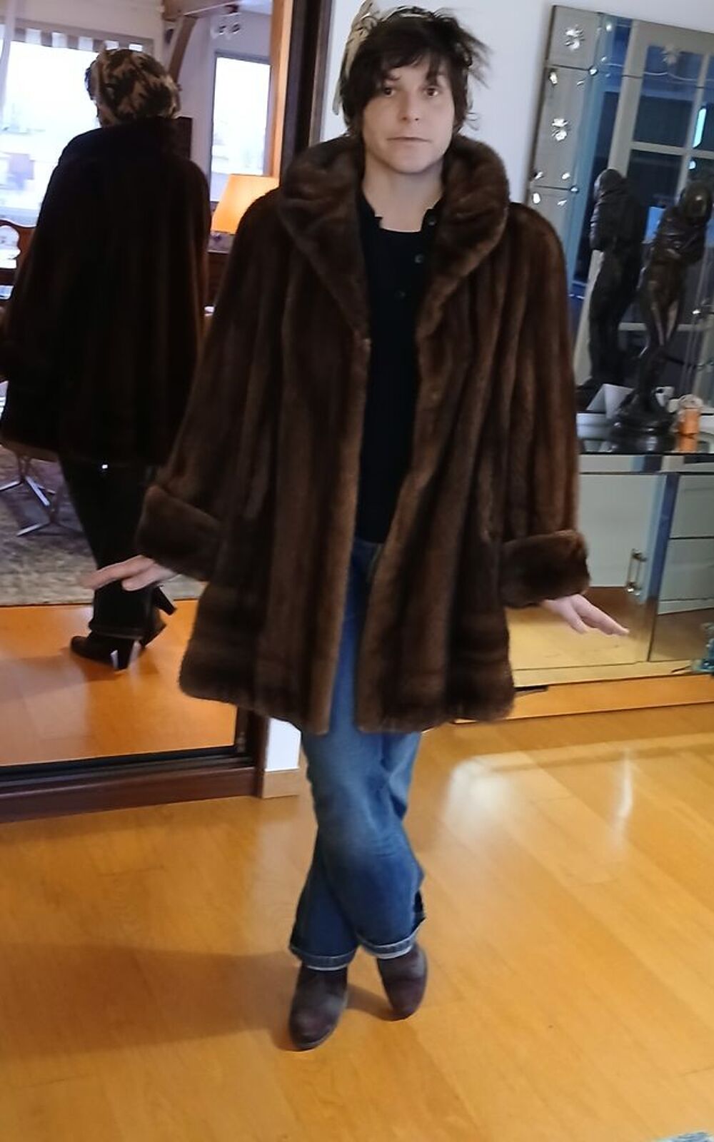 Veste longue en vison Vêtements