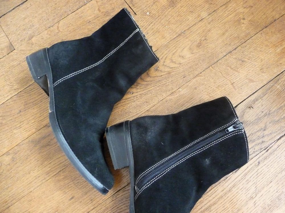 Bottines en Daim Noir- Pointure 37- Elite Chaussures