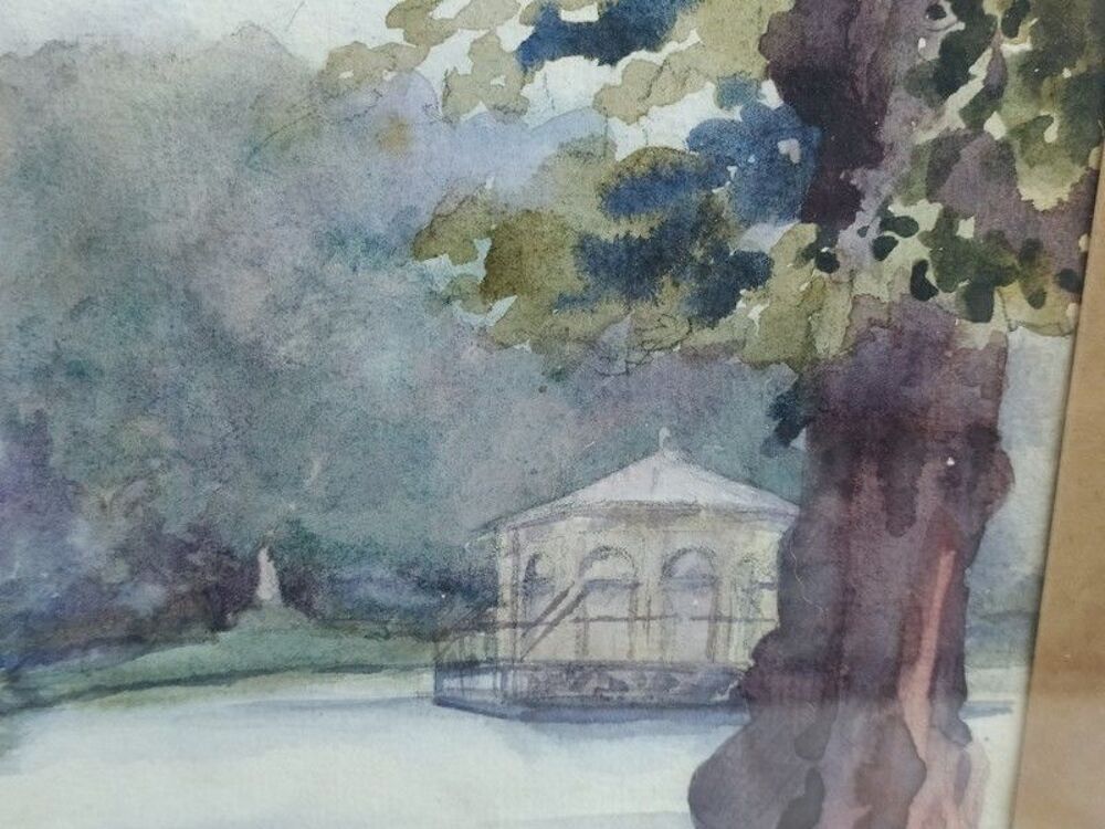 Tableau Aquarelle Fontainebleau &Eacute;tang des Carpes Décoration