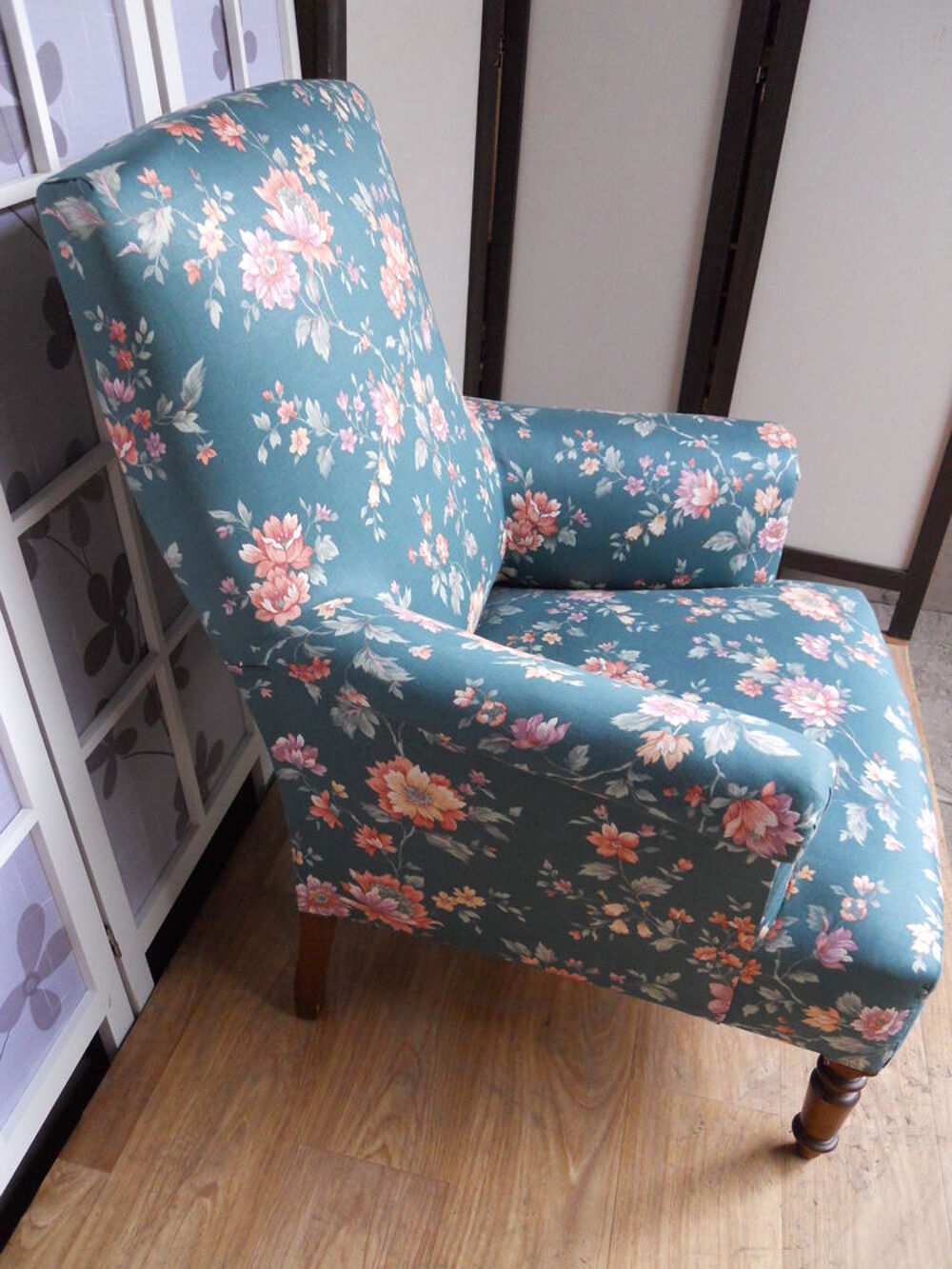 Fauteuil style Napol&eacute;on III fleuri Meubles