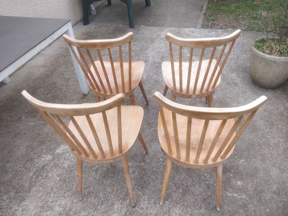 4 chaises en bois type bistrot Meubles