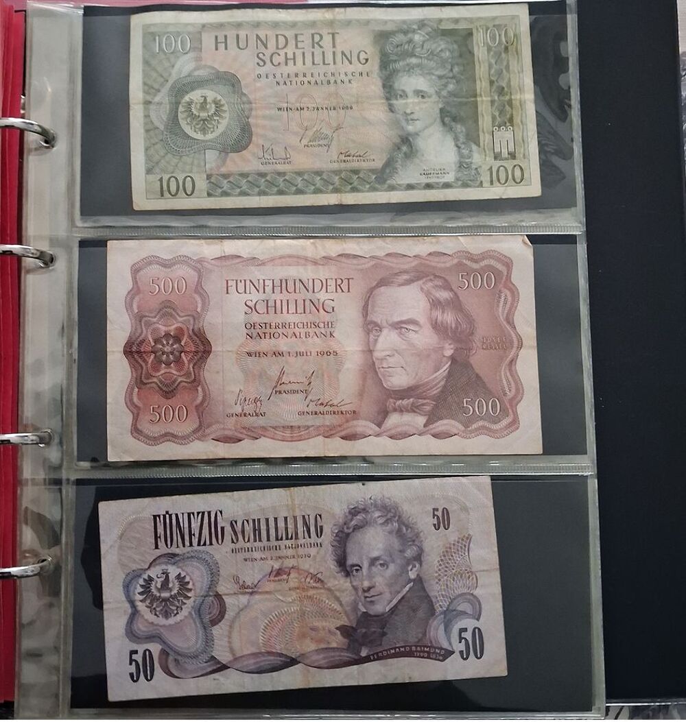 Lot de billets autrichiens 
