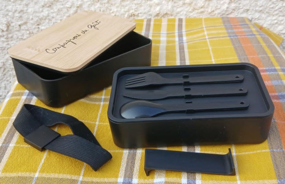 Lunch Box Double avec Couverts : Contenance 2 x 50cl - Neuve Cuisine