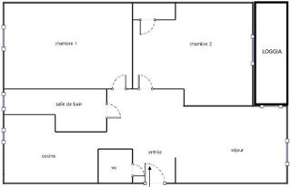  Appartement à louer 3 pièces 54 m²