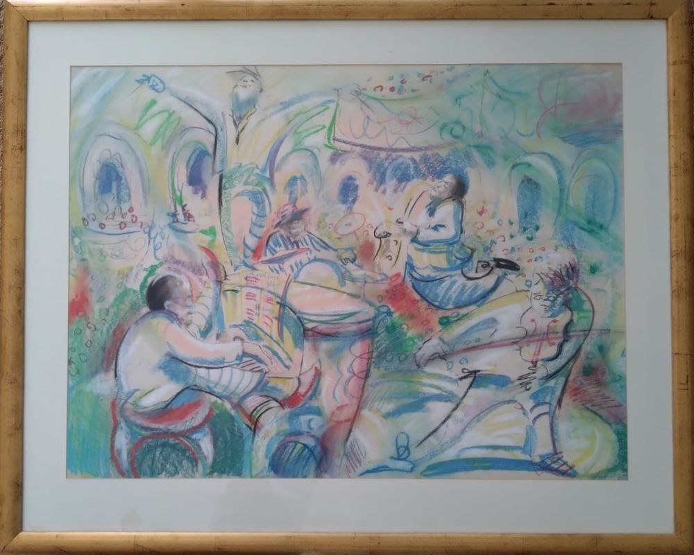 Grand tableau color&eacute; "Jazz &agrave; Nice" Décoration