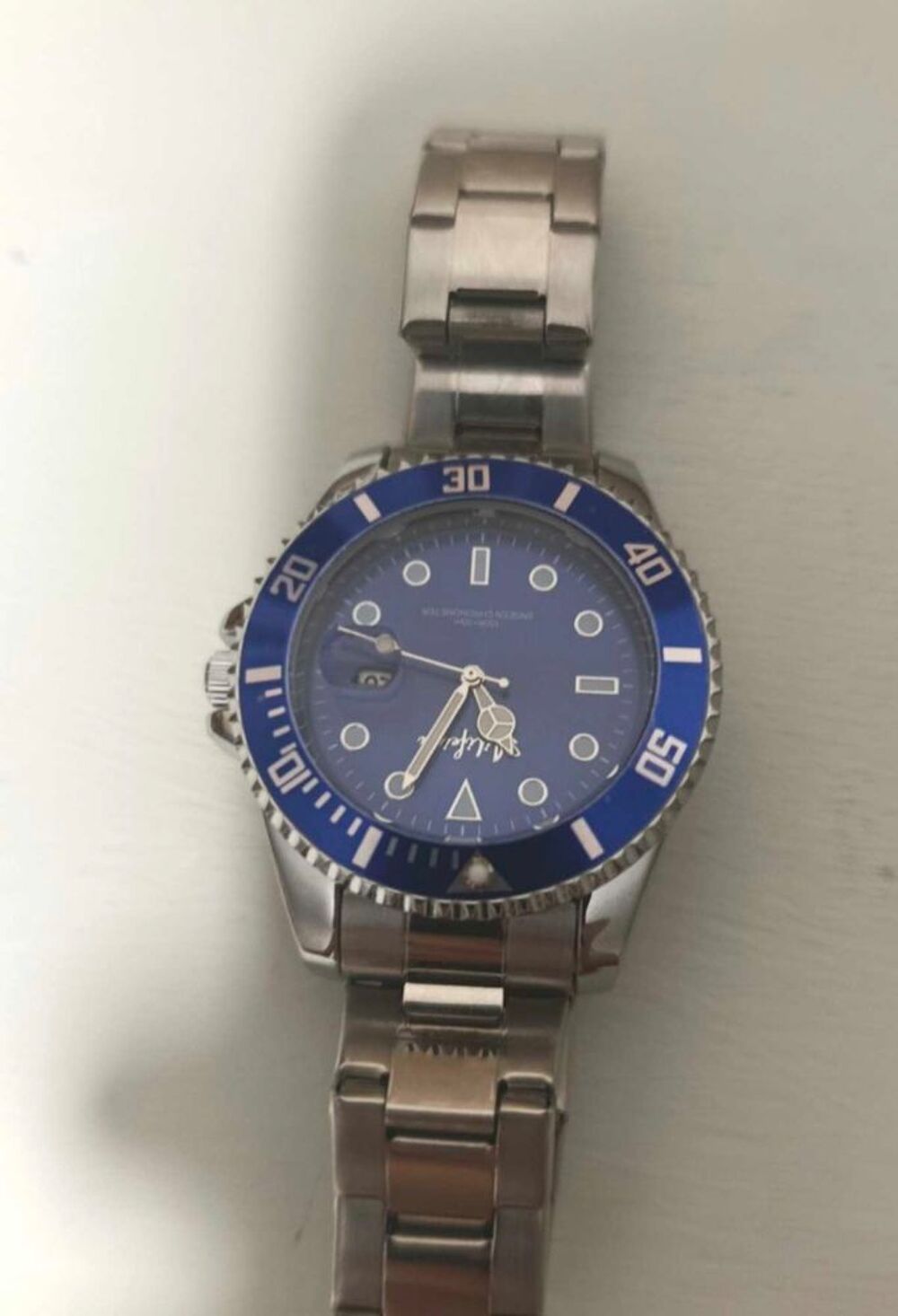 Montre homme automatique Ailifeida €" Cadran bleu et acier Bijoux et montres