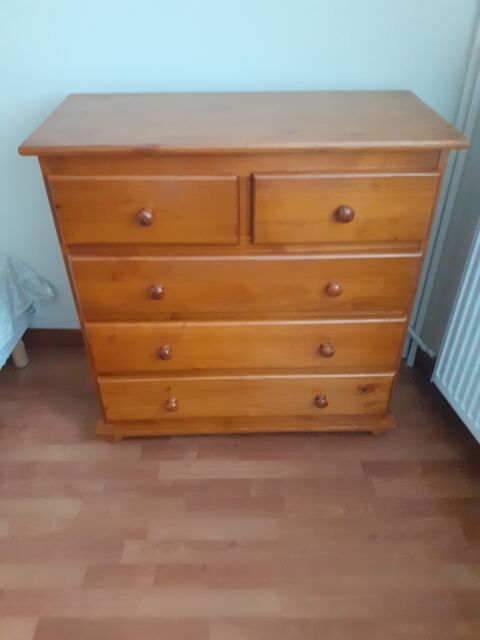 COMMODE EN BOIS CLAIR 5 TIROIRS 50 Paris 20 (75)