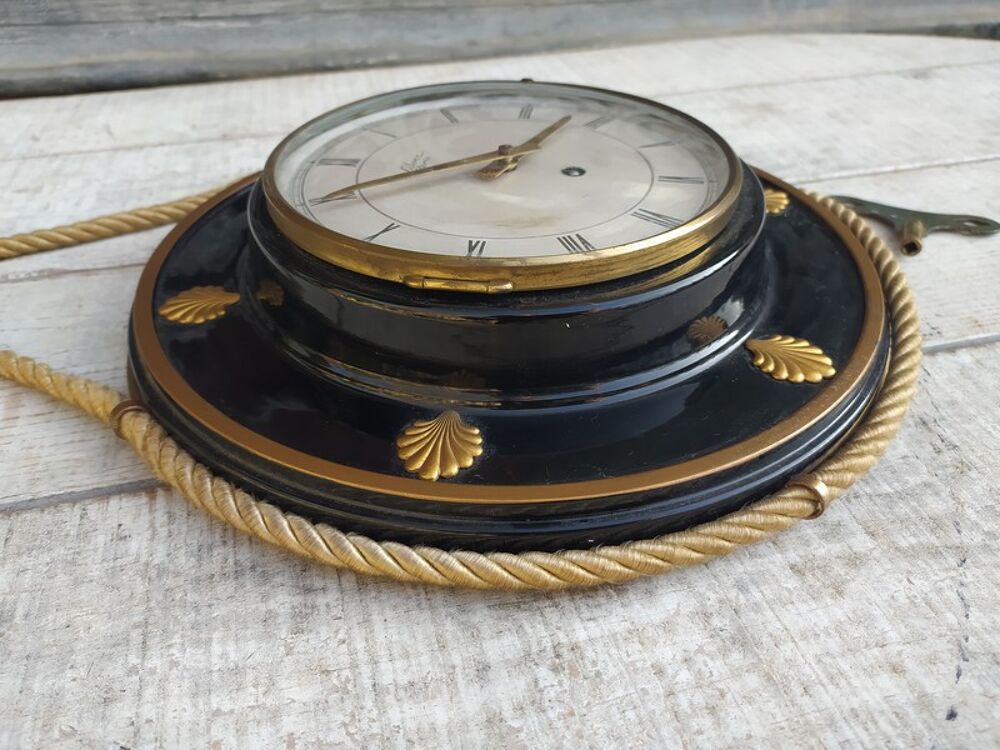 Ancienne Pendule Murale Silvoz Design Vintage D&eacute;co Marine 