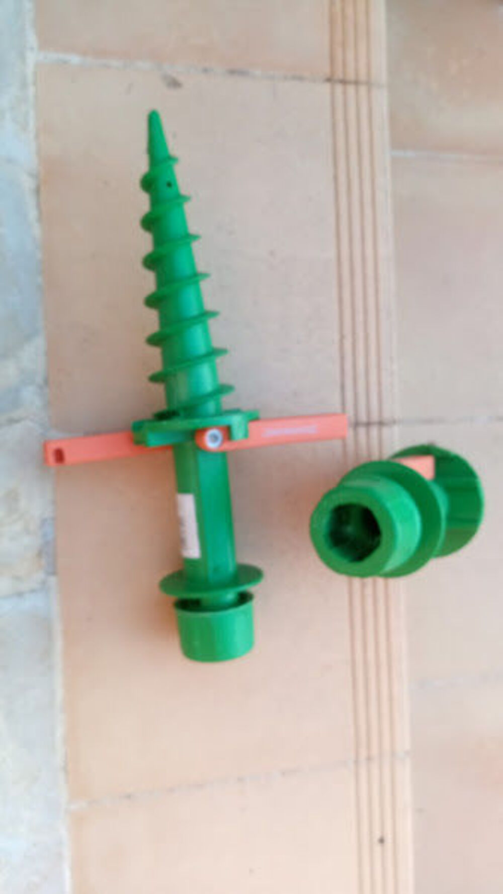 2 pieds de parasol a visser dans le sol Jardin